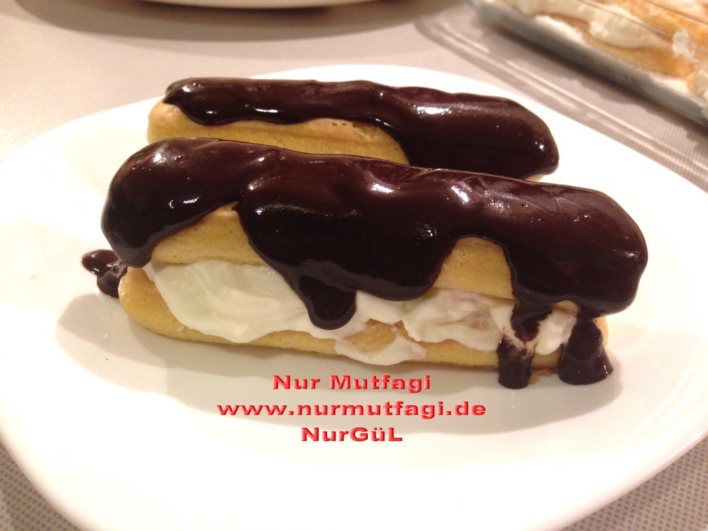 pratik cikolata soslu kolay ekler pastasi Nur Mutfağı